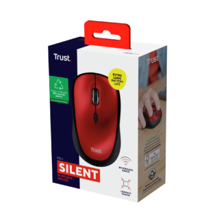 Trust mouse inalambrico eco color rojo- 24550