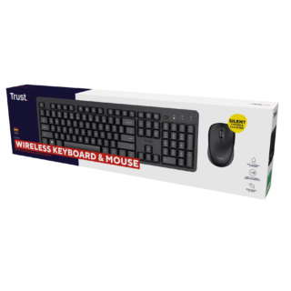 Trust combo de teclado y mouse inalámbricos y silenciosos ES ODY II - 25020